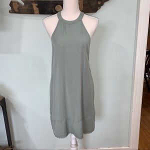 NWT Cloth & Stone 100% tencel dress frayed hem